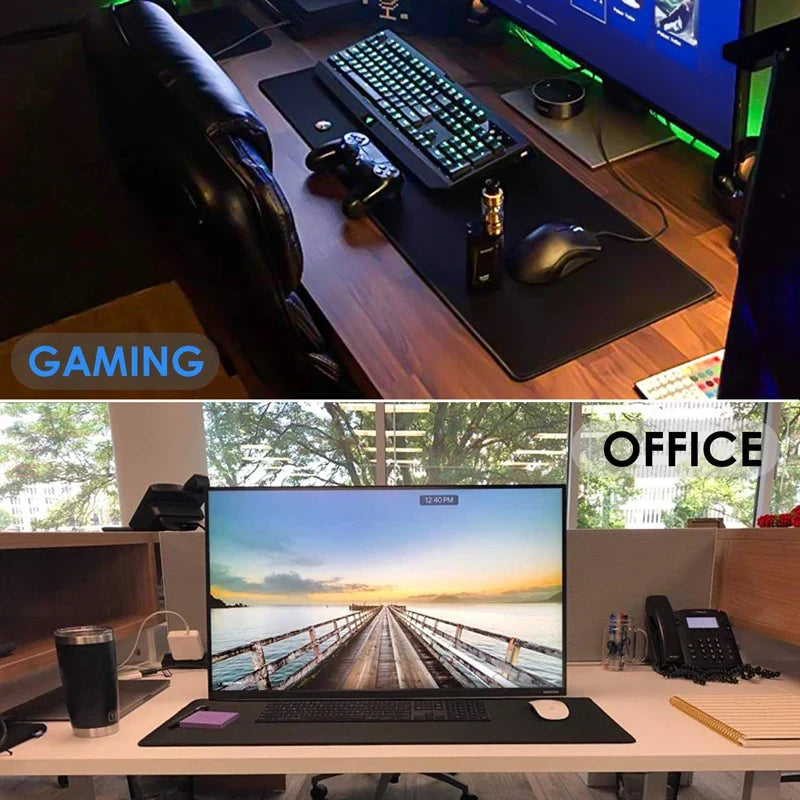 Gaming Large Mousepad – Anti-Slip Rubber Desk Mat with Stitched Edge, Extra-Large Mousepad