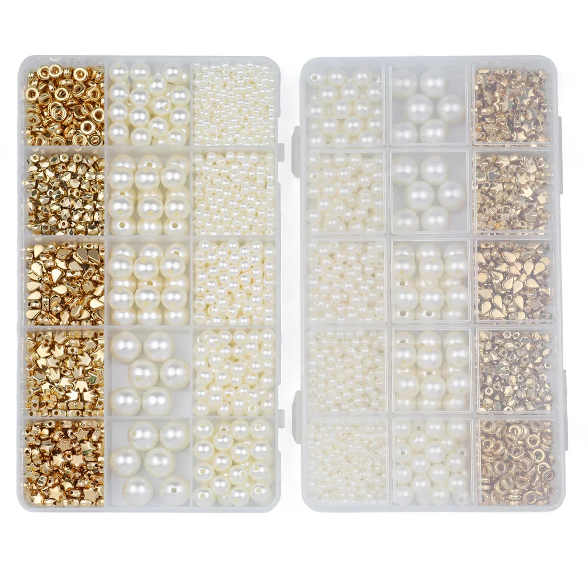 1240PCS 10x17mm CCB Imitation Pearl Acrylic Spacer Beads – DIY Jewelry Making Kit for Bracelets, Necklaces & Craft Accessories