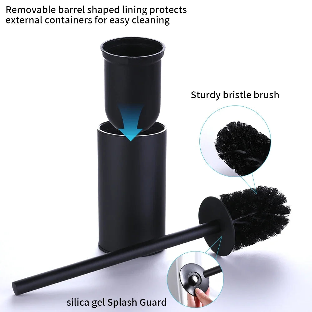 Toilet Bowl Brush Holder Set – Hidden Compact Deep Cleaning Scrubber
