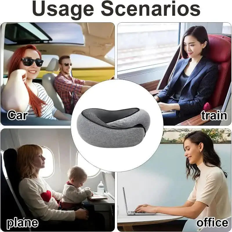 Travel Neck Pillow – U-Shaped Memory Foam Snail Style Neck Support