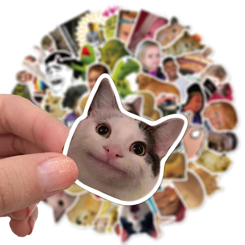 50PCS Funny Meme Graffiti Stickers Flakes For Cars Motorcycles Furniture Luggage Skateboards Lable