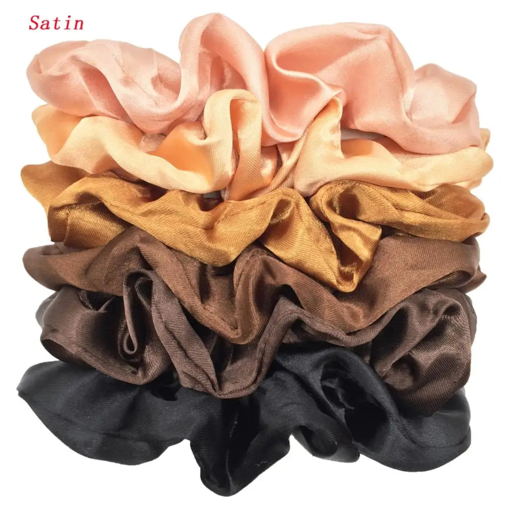 Satin Scrunchies Set for Women & Girls – 25/10/6 Pcs Elastic Hair Bands | Soft Silk Ponytail Holders & Fashion Hair Accessories