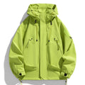 Men’s Waterproof Windbreaker Hooded Jacket – Lightweight Zipper Softshell Bomber for Hiking, Camping & Everyday Wear