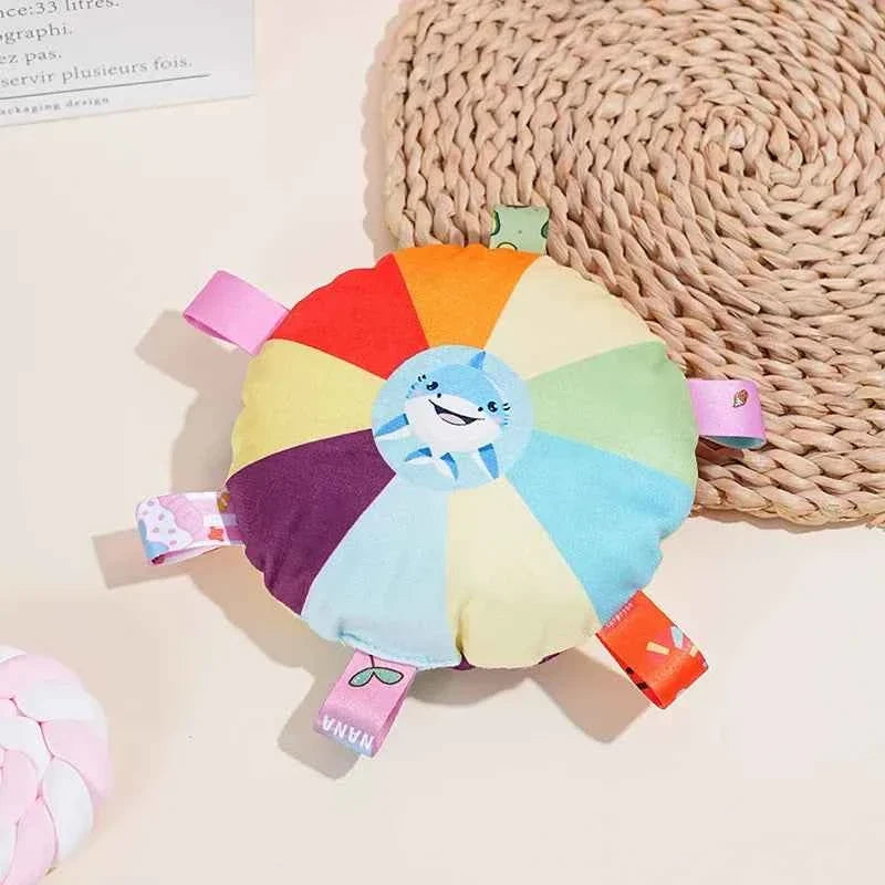 Rainbow Plush Flying Saucer Dog Toy – Interactive Chew & Training Disc