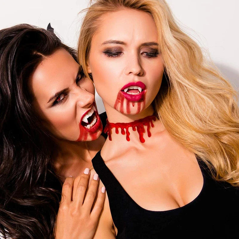 Halloween Decoration Bloody Necklace Horror Dripping Blood Collar Necklace Fake Blood Vampire Clown Costume Necklace Accessories