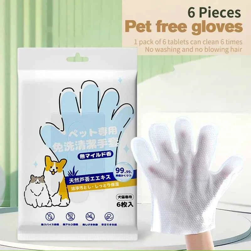 No-Rinse Cat Bath Wipes For Stress-Free Cleaning - 6Pcs