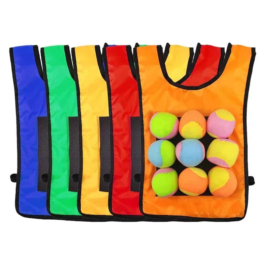 Sticky Dodge Ball Game Vest Outdoor Sports Toy Jersey Fabric  Props Throw Catch Soft Fleece Balls Safe for Kids Teens Adults