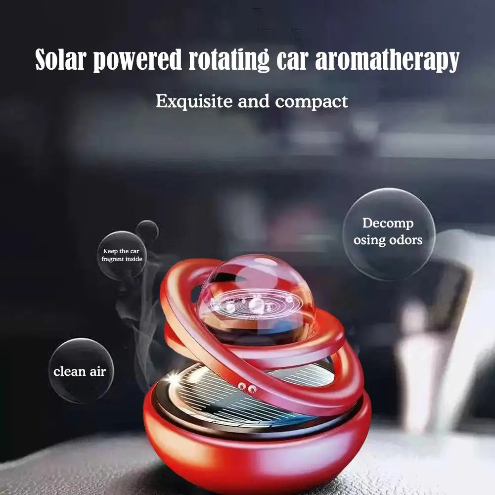 Solar-Powered Rotating Planet Car Air Freshener – Aromatherapy Diffuser, Auto Fragrance & Car Ornament
