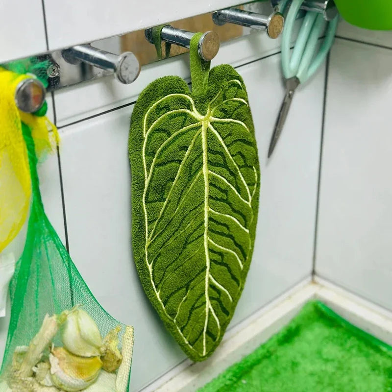 Hot Plant Hand Towel Cleaning Towel Absorbent Handkerchief Hanging Thickened Kitchen Towel Bathroom Kitchen Accessories