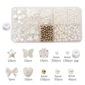 800pcs/box Faux Pearl Beading Kit For DIY Jewelry Making Loose Spacer Beads Bracelet Necklace Earring Accessories Craft Supplies