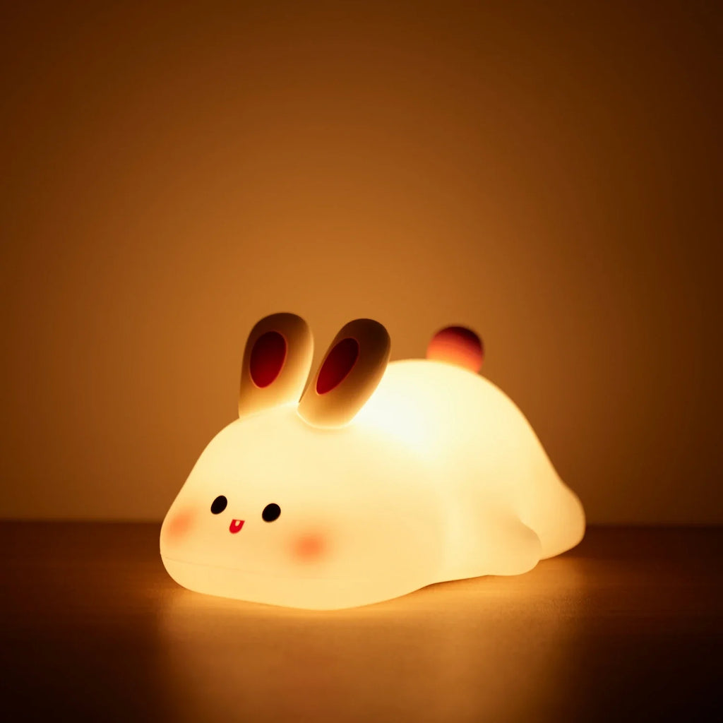 Cute LED Night Light Panda Sheep Rabbit Silicone Nightlights USB Rechargeable For Bedroom Decoration Kids Birthday Gift