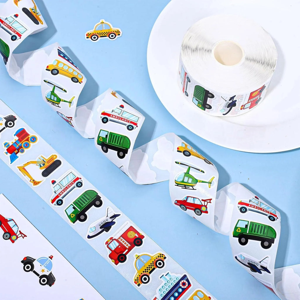 500/1000 Pcs Easykart Truck Vehicle Stickers Construction Stickers Roll For Kids Teens Vehicle Car  Potty Stickers For Home Part