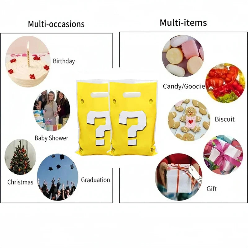 30pcs Super Mario Themed Gift Bags with Handle – Yellow Mario Party Favor Bags for Kids Birthday, Baby Shower & Themed Party Decorations