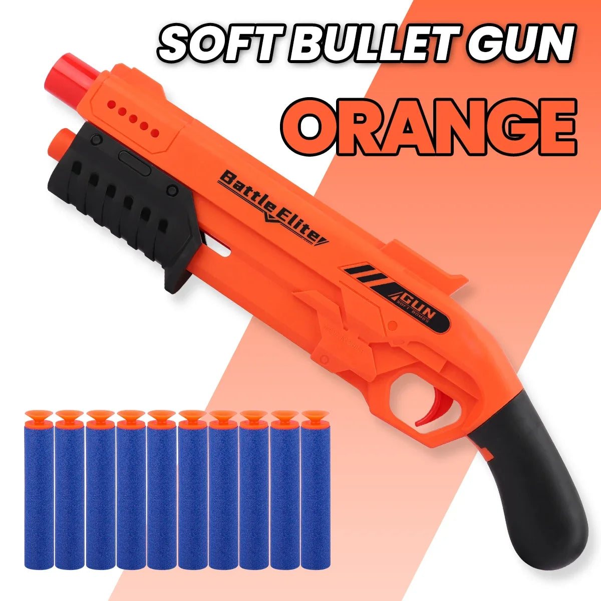 New Outdoor Kids Soft Bullet Blaster Manual Foam Dart Launcher Battle Toy Gun with Safe Ammo Multi-Color Options for Children's