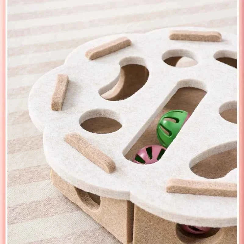 Interactive Cat Puzzle Toy with Sisal Scratching Post