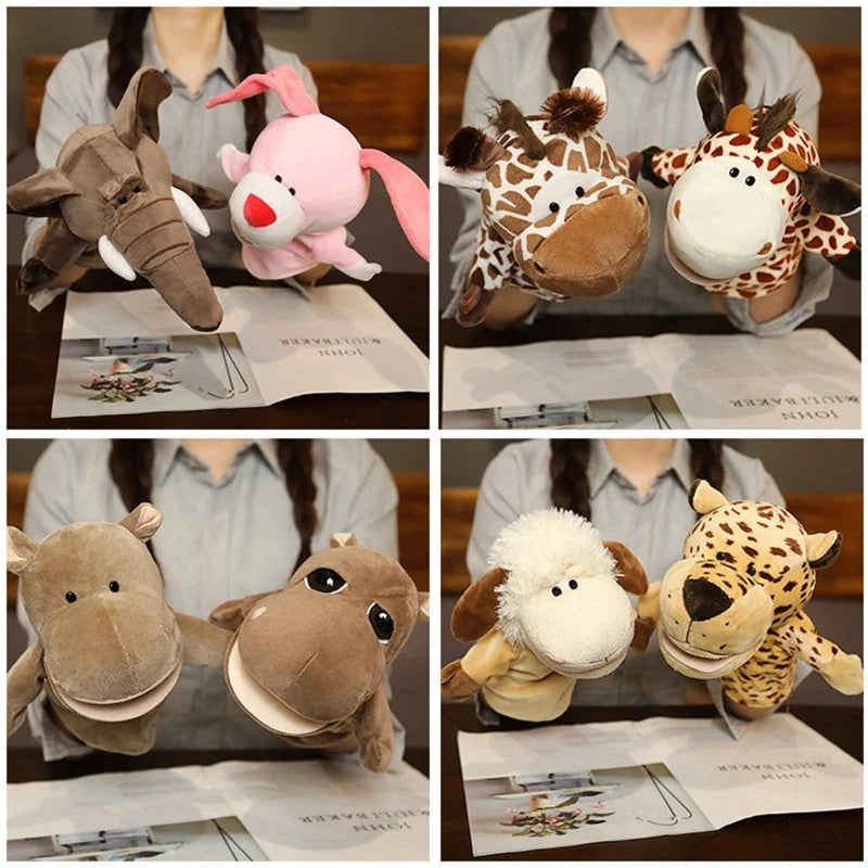 Cartoon Plush Hand Finger Puppets – Soft Interactive Toy for Kids, Party Supply & Family Gathering Fun