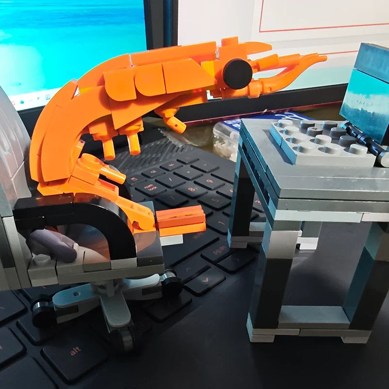 MOC Building block shrimp model figurines, puzzle assembly, boys and girls randomly mixing, Internet celebrity creative parodies