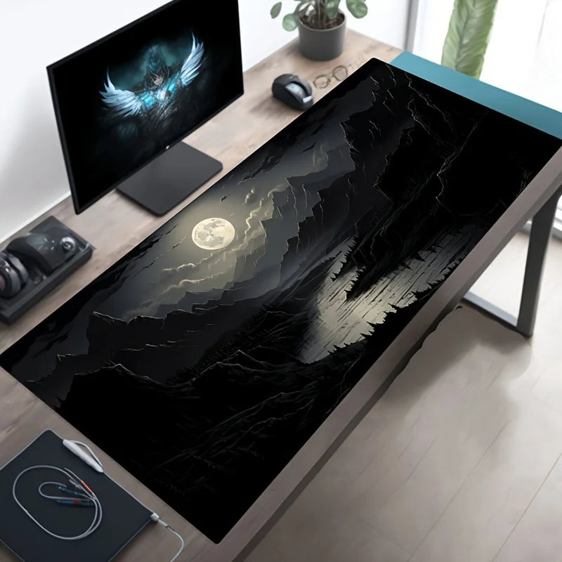 Night Moonlight Large Mouse Pad – Non-Slip Gaming & Office Desk Mat for Laptop, PC, and Esports Players