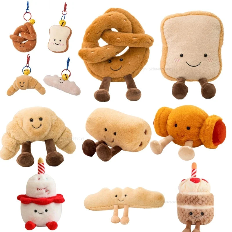 Cute Cartoon Egg & Toast Plush Toy – Breakfast Expression Stuffed Doll Pillow | Soft Baby Comfort Toy & Christmas Gift