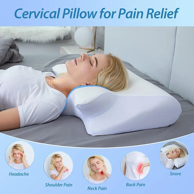 Memory Foam Cervical Pillow – 2-in-1 Ergonomic Neck & Orthopedic Support