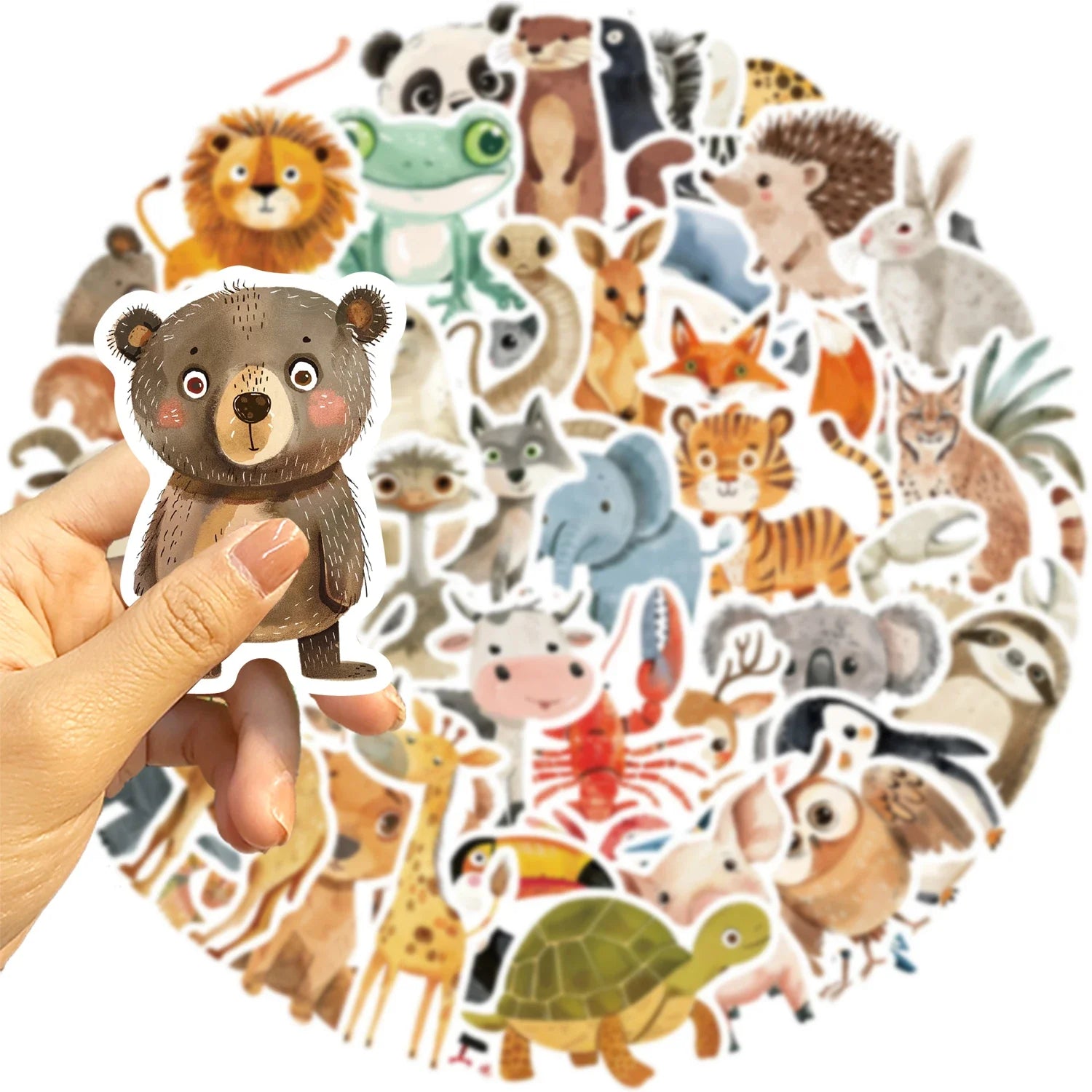 50pcs Cute Childrens Book Paintings Animals Stickers Aesthetic Decal Luggage Skateboard Cute Graffiti Girl Boy Sticker Toys
