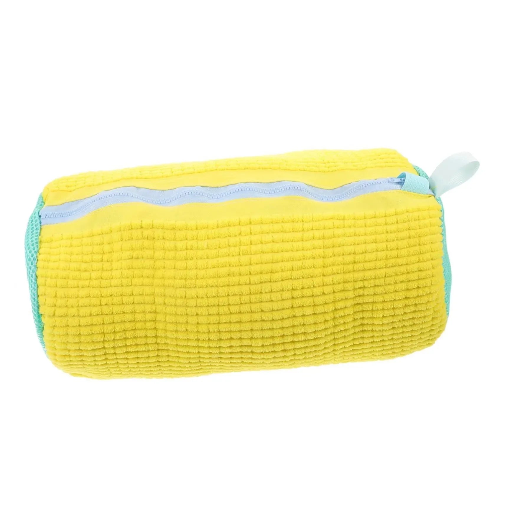 Durable Shoe Washing Machine Bag – Yellow with Blue Zipper, Ideal for Sneakers & Casual Shoes, Laundry Wash Bag for All Shoe Types