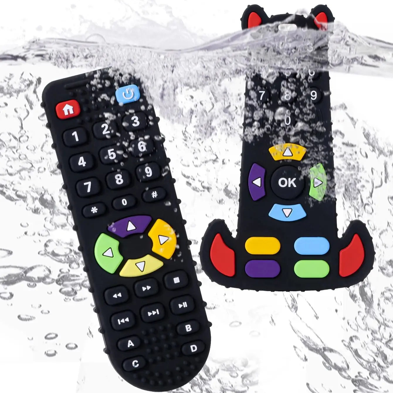 Baby Silicone Teether Toy – BPA-Free Remote Control Shaped Teether for Gum Pain Relief, Sensory & Educational