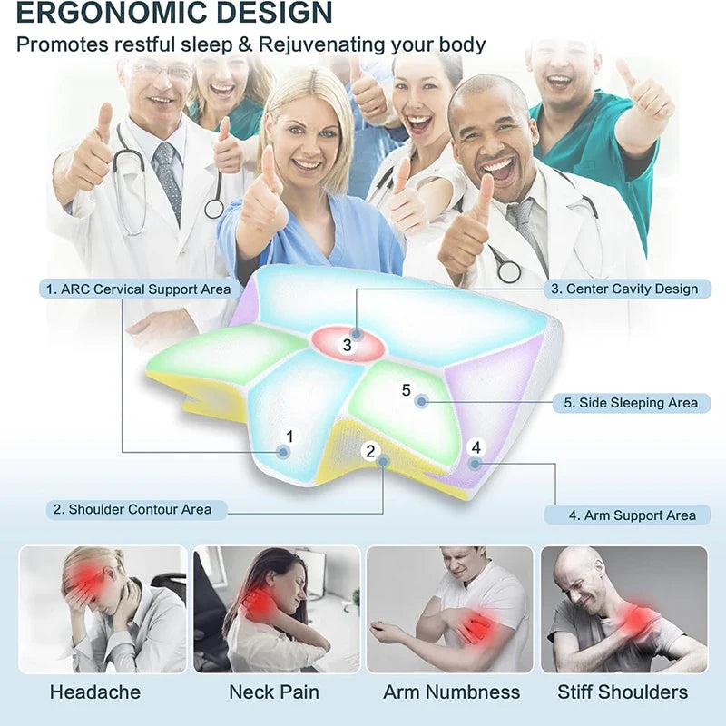 Memory Foam Cervical Pillow – 2-in-1 Ergonomic Neck & Orthopedic Support