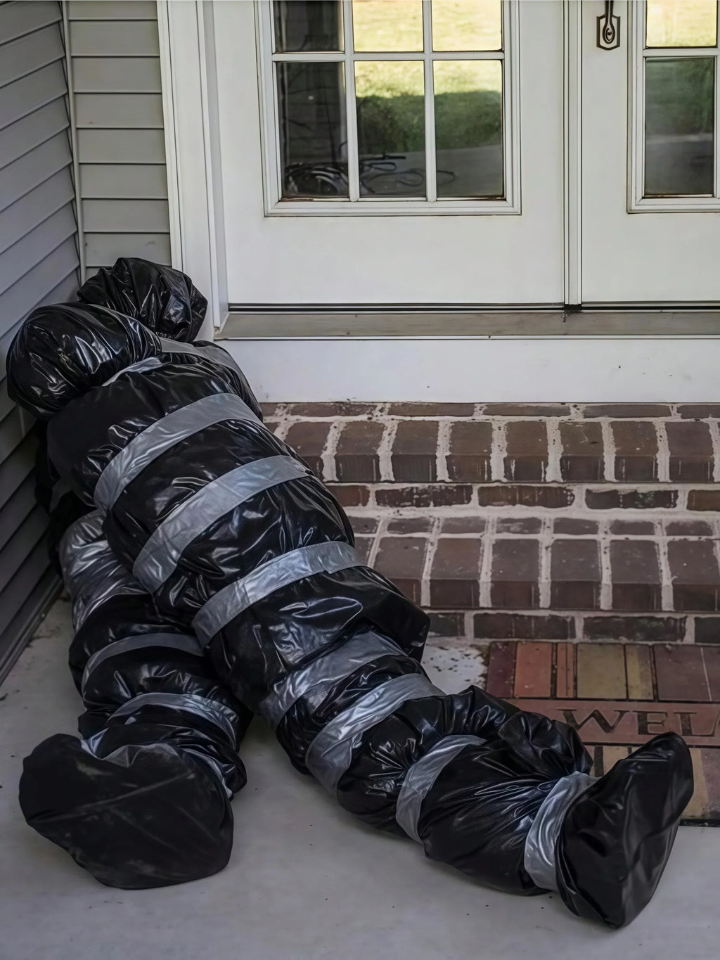 150CM/59INCHES Hanging Corpse Prop Bag, Scary Halloween Decoration, Outdoor Halloween Haunted Decor, Realistic Fake Body