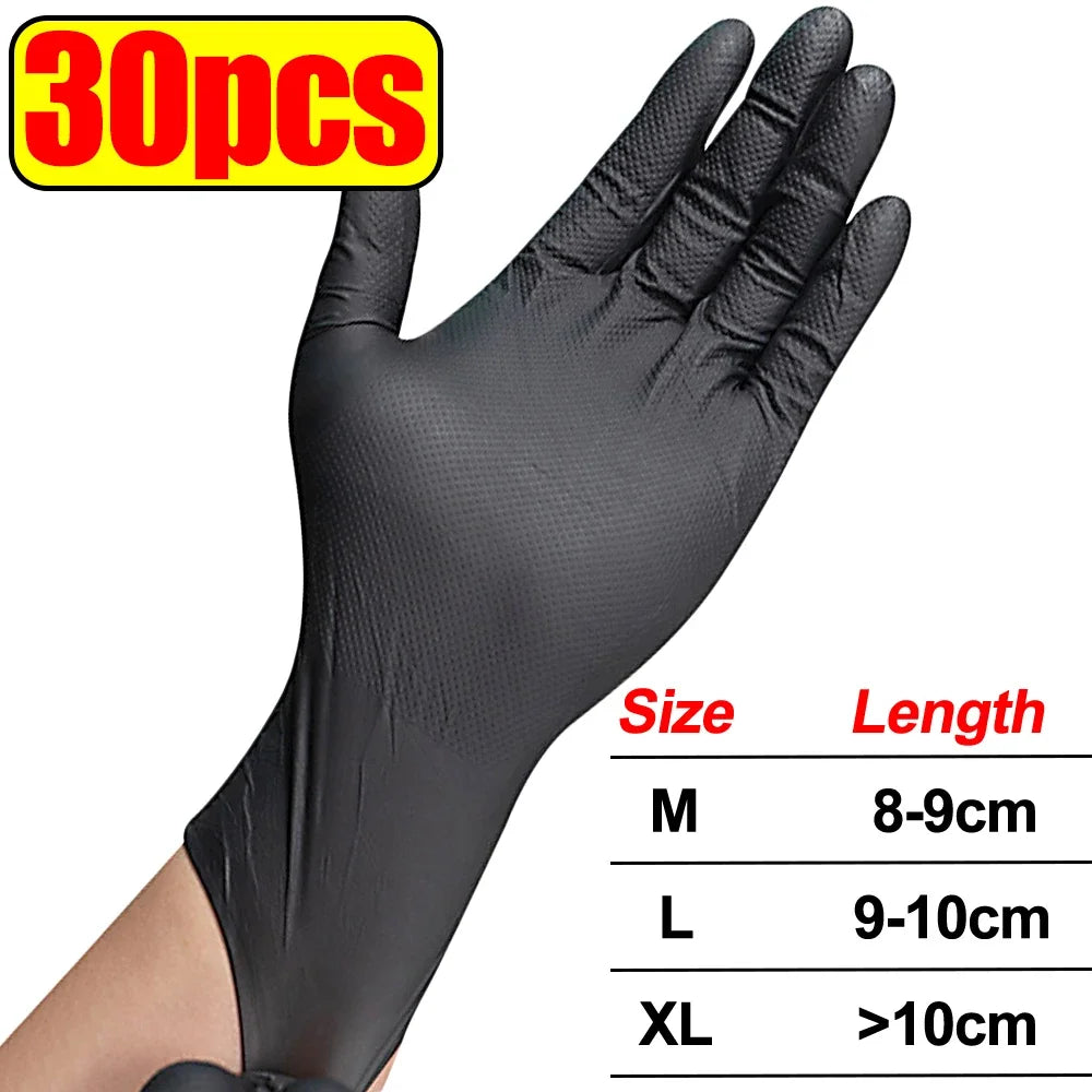 Heavy Duty Nitrile Gloves – 8Mil Thick Textured Grip Safety Work Gloves