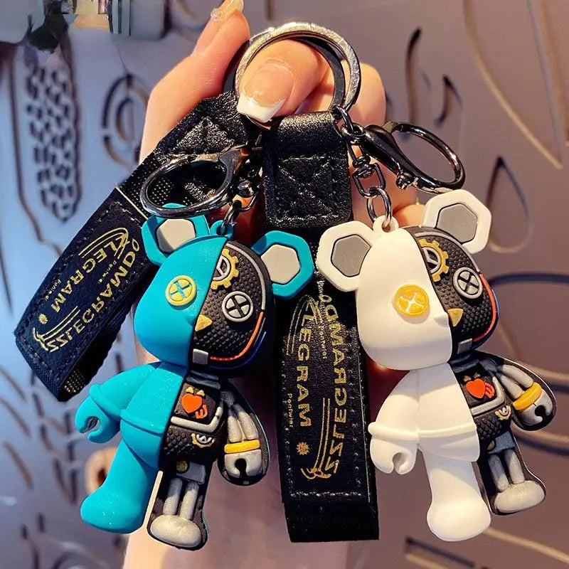 Cartoon Simple Mechanical Bear Cute Niche Doll Keychain Chain Bag Personalized Small Pendant Accessory Keychain Decorative Gifts