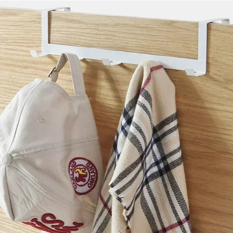 5-Hook Over-the-Door Organizer Rack – Home & Bathroom Hanger for Clothes, Coats, Hats, Towels, Kitchen Accessories