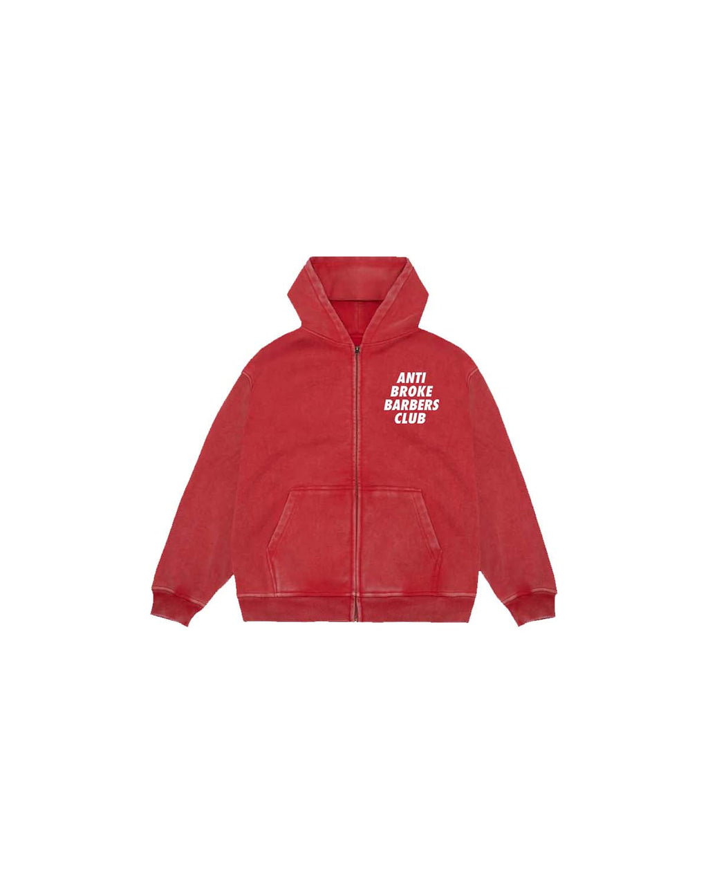 Sun Faded Trademark Zip Hoodie - Red