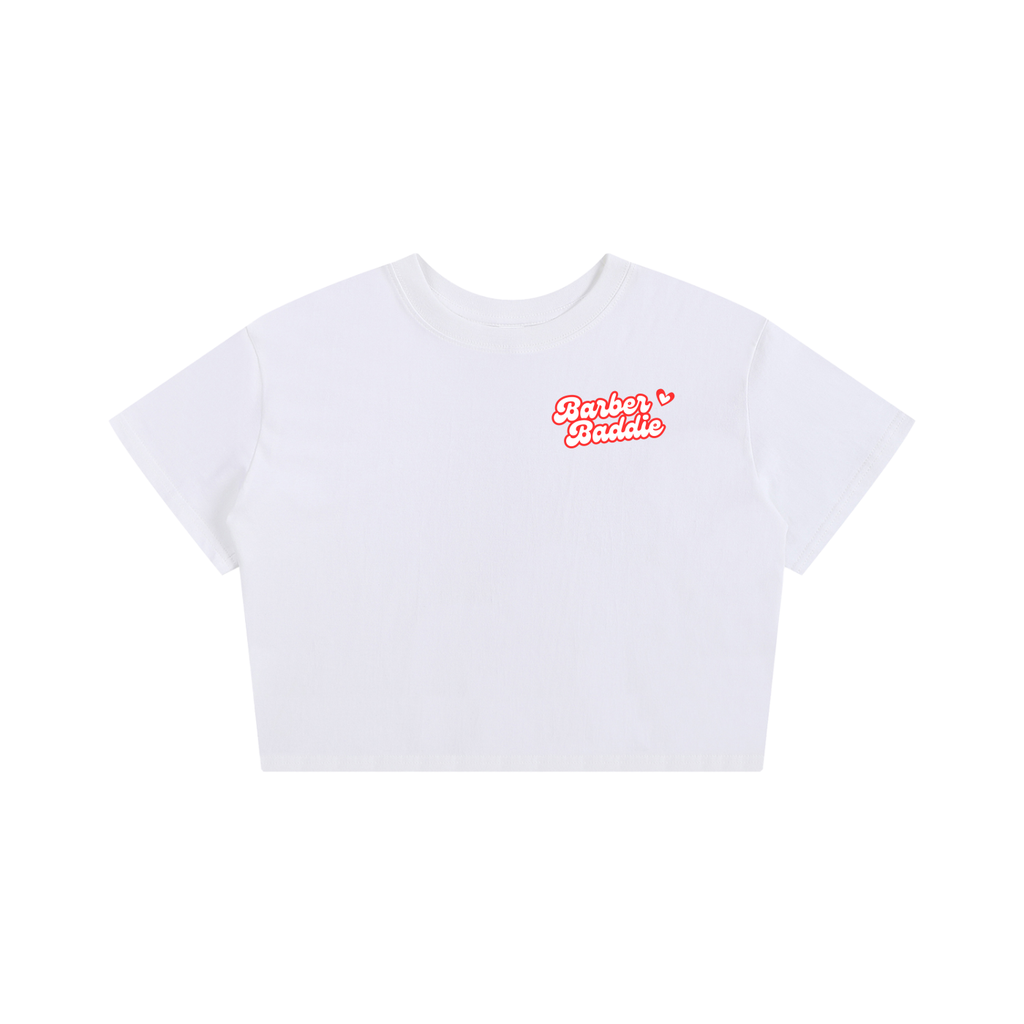 Barber Baddie Cropped Tee - White