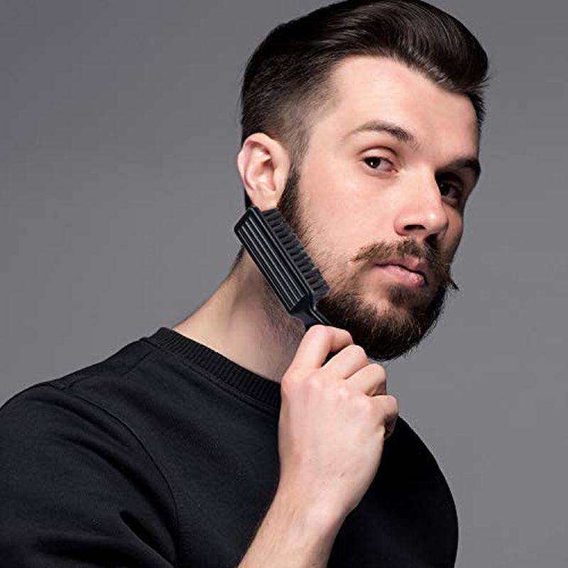 2 Pcs Barber Blade Cleaning Brush for Clipper Cleaning Nail Cleaner Styling Brush for Fades Tapers Trimmer Manicure Salon (Black)