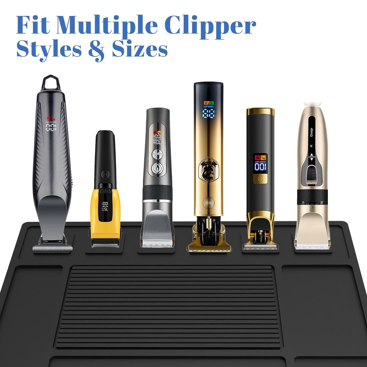 Magnetic Barber Mat for Clippers with 6 Magnets, Barber Station Organizer Magnetic Tool Mat, Barber Matt Organizer Station, Magnetic Clipper Mat for Tools Pad for Grooming Table Tray Stations Clipper