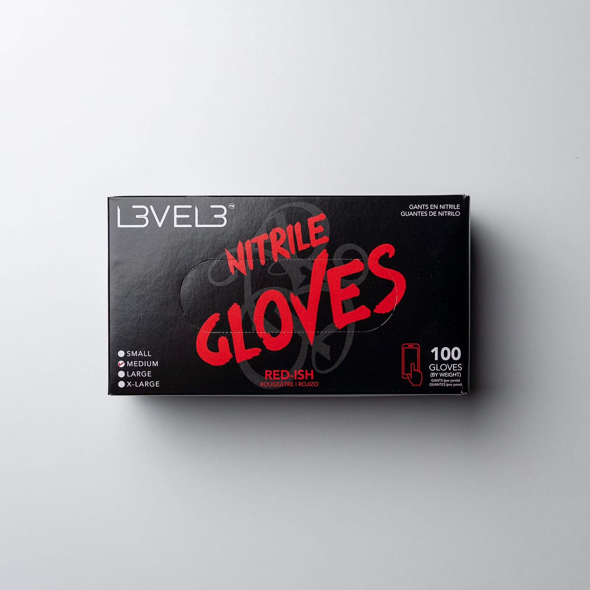 L3 Level 3 Nitrile Gloves - Professional Heavy Duty Disposable Gloves - Latex Free - Fits Snug - Box of 100