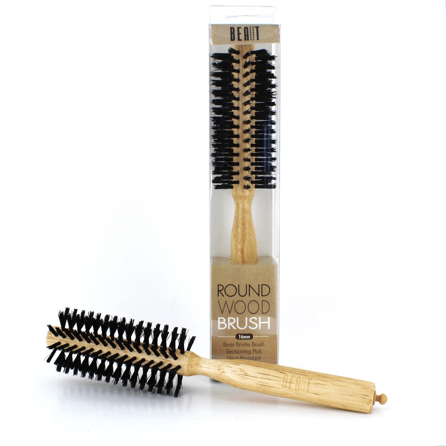 Beaut Wood Round Hair Brush - Choose Size