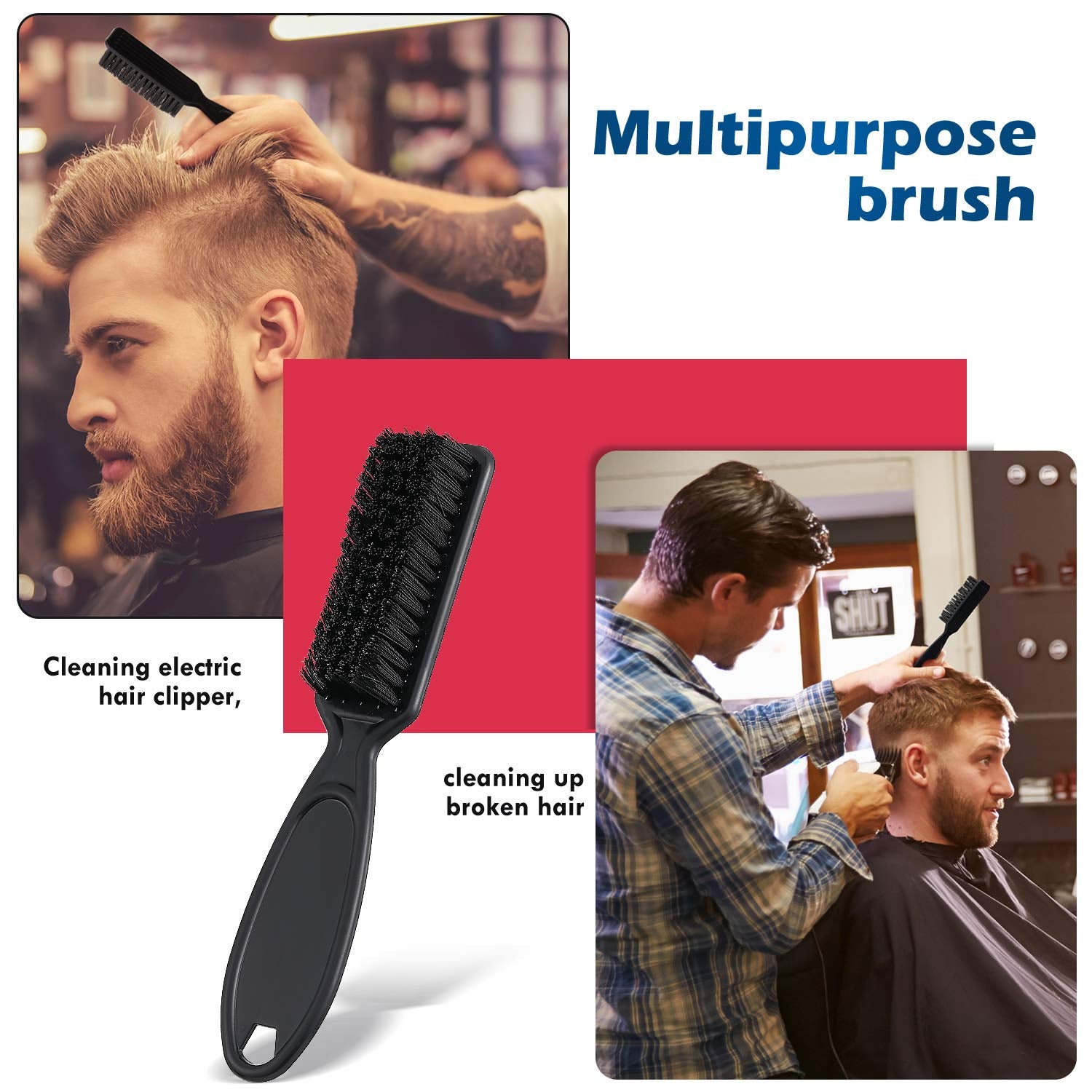 6 Pcs Barber Clipper Cleaning Brush Set, Clipper Cleaning Brushes, Barber Accessory Nylon Trimmer Cleaner, Hair Fade Styling Tool, Duster, Manicure, Mini Lightweight(Vibrant Color Set)