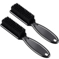 2 Pcs Barber Blade Cleaning Brush for Clipper Cleaning Nail Cleaner Styling Brush for Fades Tapers Trimmer Manicure Salon (Black)