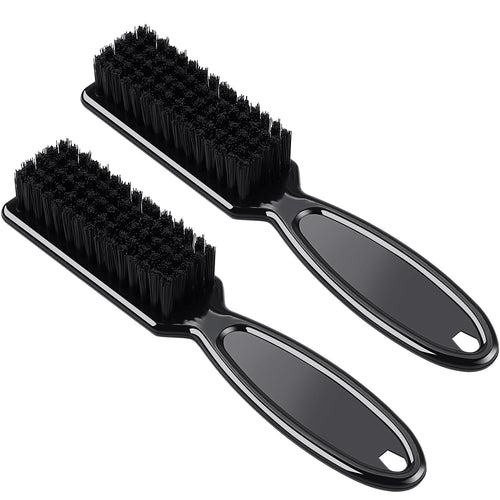 2 Pcs Barber Blade Cleaning Brush for Clipper Cleaning Nail Cleaner Styling Brush for Fades Tapers Trimmer Manicure Salon (Black)