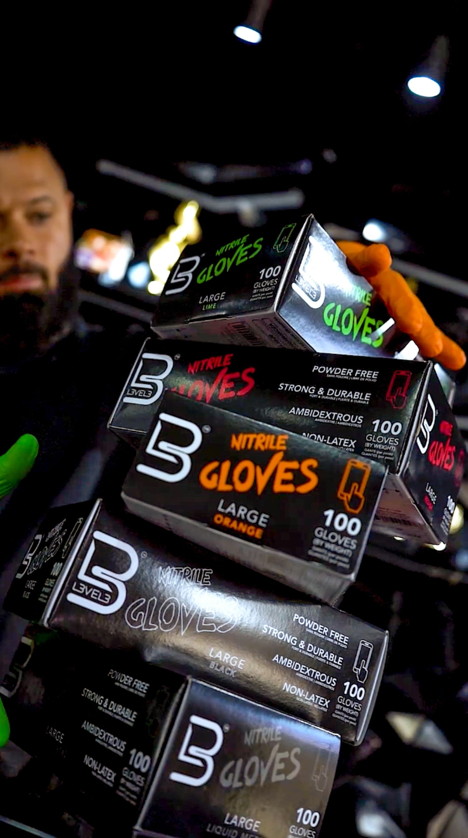 L3 Level 3 Nitrile Gloves - Professional Heavy Duty Disposable Gloves - Latex Free - Fits Snug - Box of 100
