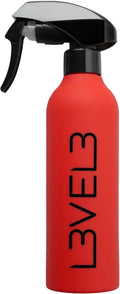 L3 Level 3 Rubberized Spray Bottle - Precise Action Mist Bottle for Effortless Hair Styling - Rubber Grip for Total Control (Red)