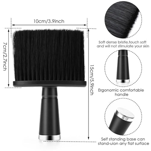 2 Count Hair Brush - Hair Clipper Brushes, Black, 5.9 Inches X 3.9 Inches X 1 Inch, Effortless Hair Removal, Easy Clipper Trimmer Cleaning, Unisex, Home Users, Barbers, Hairdressers