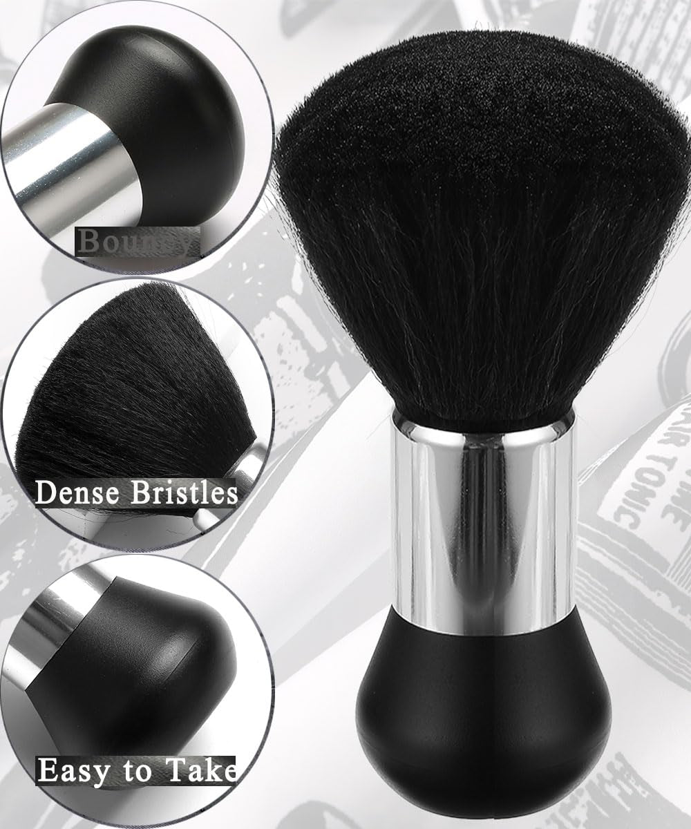 Professional Hair Cutting Cape with Neck Duster Brush, Salon Barber Cape, Hairdressing Accessories Black Stripe