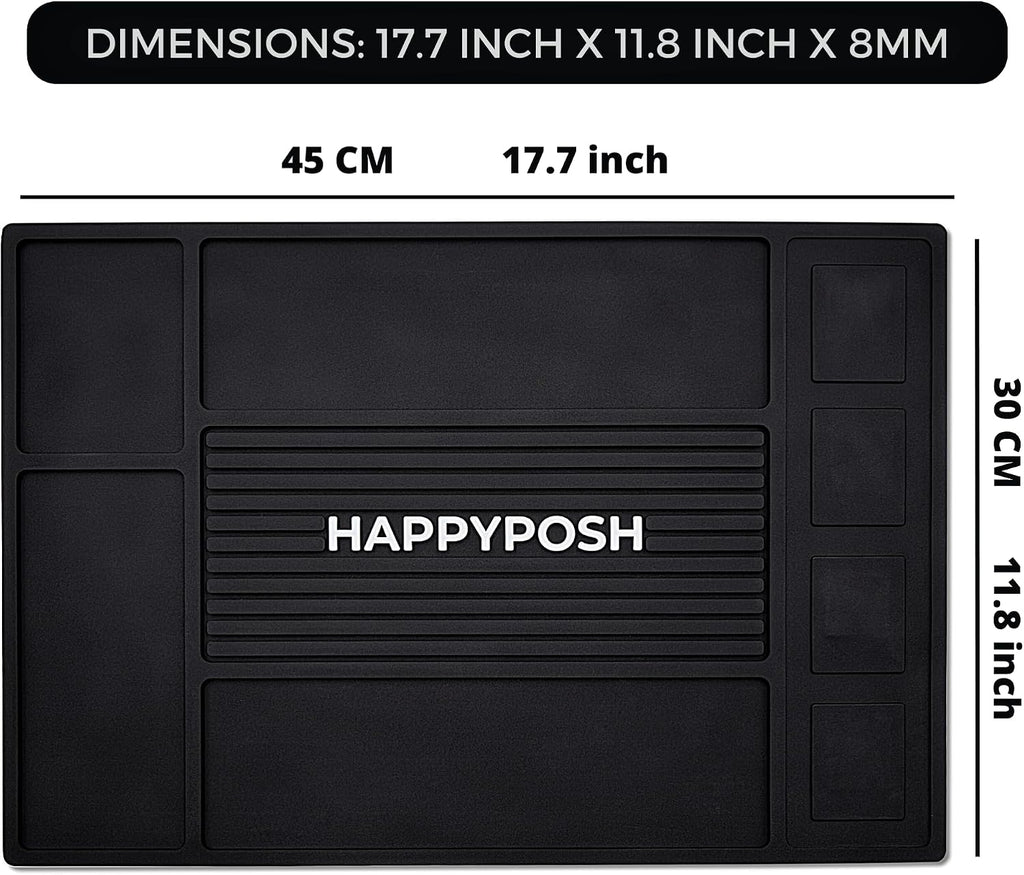 Magnetic Barber Mat, Barber Mats for Clippers, Barbershop Salon Pad for Station, Table Matt, Counter Tool Organizer for Pro Hairstylist