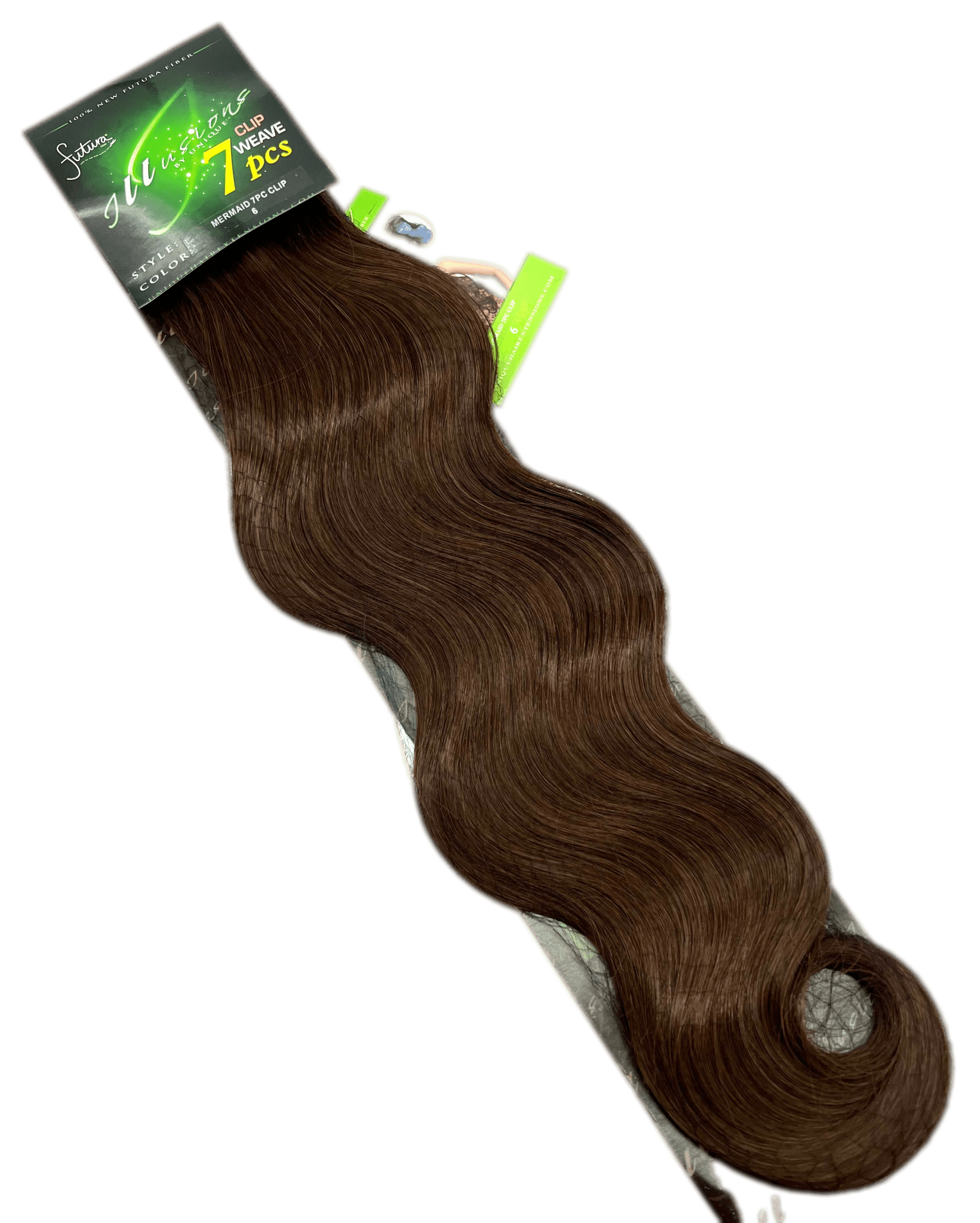 Illusions Collection Mermaid Clip (7 pieces Clip On) 22 inch