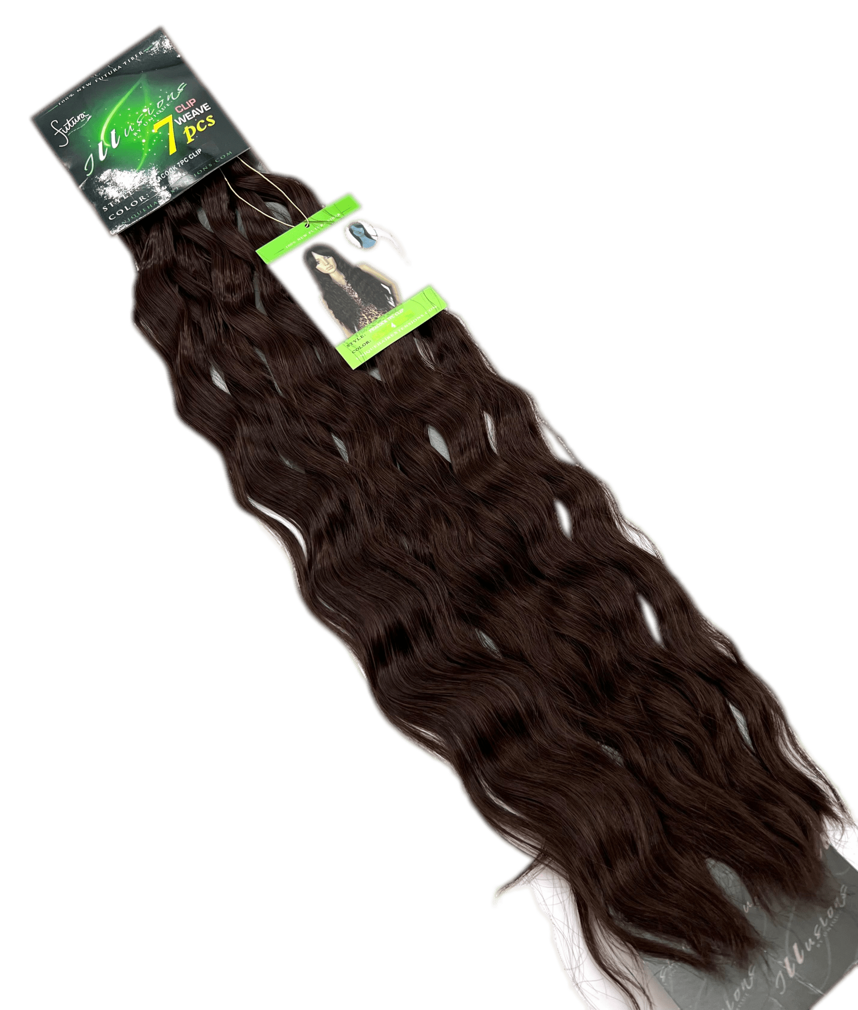 Illusions Collection Peacock Clip (7 piece Clip On) 22 Inch