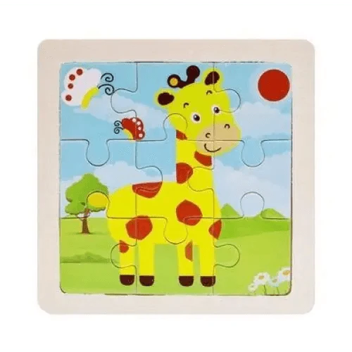 Intelligence Kids Toy Wooden 3D Puzzle Tangram for Children Baby Cartoon Animal , Traffic Puzzles Educational Learning Toys