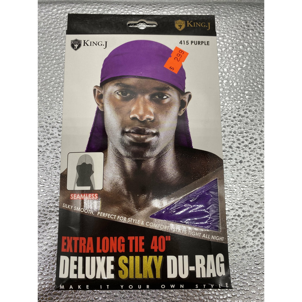 King J Extra Long Tie 40" Deluxe Silky Du-Rag